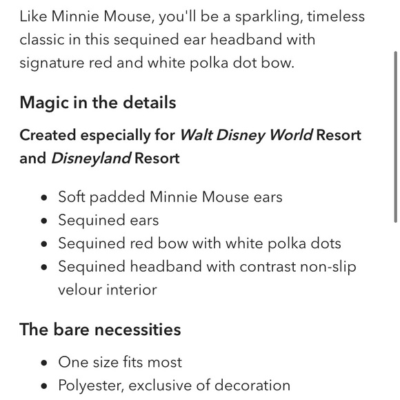 Disney Sequined Polka Dot Minnie Mouse Ears - Picture 8 of 8